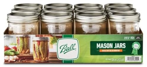 Ball 66000 1 Pint Wide Mouth Can Or Freeze Canning Jars 12 Count