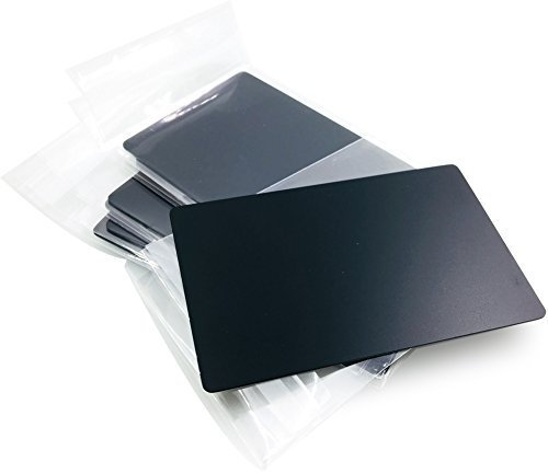 Ebamaz Metall Business Visitenkarten aus Eloxiertes Aluminium Legierung 86 x 54 x 0,8 mm (Schwarz, Blanko, 10 Stück)