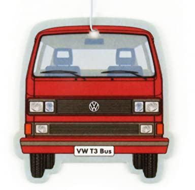 BRISA VW Collection - Volkswagen Air Freshener, Room Freshener, Deodorizer for Cars T3 Bus Vanagon Motif (Bus Front/Vanilla/Red)