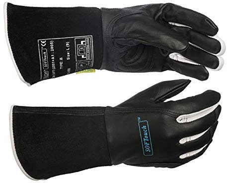 WELDAS SOFTouch 10-1050 Guantes de soldadura, alta comodidad y todas las aplicaciones de soldadura TIG, MIG, MMA, todos los tamaños (9,5 (XL))