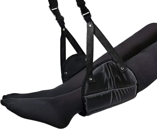 Foot Hammock, Airplane Footrest Made with Premium Memory Foam,Head Hammock Portable Travel Essentials Flight Carry-On Foot Rest Adjustable Height Foot Rest Travel Accessories Footrests Hammock