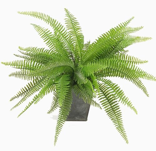 artplants.de Kunstpflanze Boston Farn REMY im Metalltopf, grün, 30cm - Kunst Schwertfarn