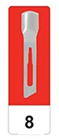 GIMA 22508 Lame Sgorbie in Acciaio al Carbonio, N. 8, Sterili, per Manicure e Pedicure, 50 Lame confezionate in modo singolare
