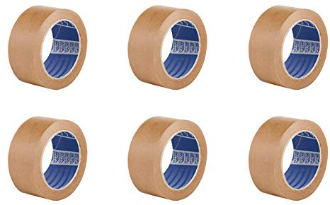 ACIT Miljövänligt Brun Papperstejp - Pack med 6 rullar - 50 m x 50 mm - utan lösningsmedel