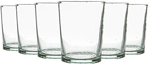Nicola Spring Meknes RECYCLLED Glass GBILLERS - MOROCAN Whisky Eau BOISIR Les Verres - 215 ML - Carre - Pack DE 6