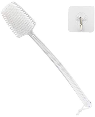 Mczcent Cepillo de Baño Mango Largo de Plástico Cepillo Exfoliante Corporal, Cepillo Cuerpo Celulitis de Cerdas Naturales, Exfoliator Dry Bath Back Body Shower Brush Depurador Cepillo Espalda Ducha,XL