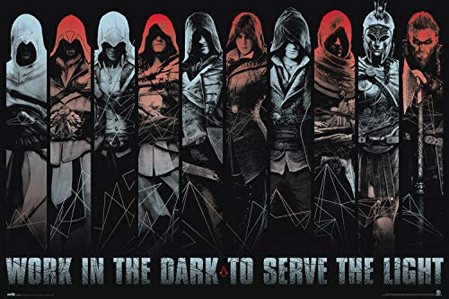 Grupo Erik Assassins Creed Work in the dark Poster - Deko Wohnzimmer oder Deko Schlafzimmer - Deko Wohnzimmer - Größe : 61 x 91 - Kunstdruck - Assanssins Cred Fanartikel