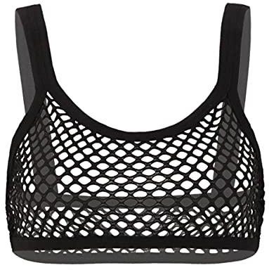 CHICTRY Reggiseno Donna Sexy Hot Aperto Trasparente Reggiseno a Rete Sexy Crop Top Corti Bra Sportivo Camisole Bralette Senza Ferretto Biancheria Intima Erotico Nightwear Nero 4XL