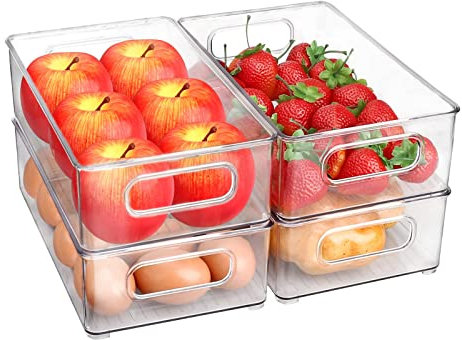 Diwoker Organizador Nevera, Organizadores para la Despensa, Organizador Frigorifico Transparente Almacenaje Nevera Ahorra Espacio para la Cocina, Despensa