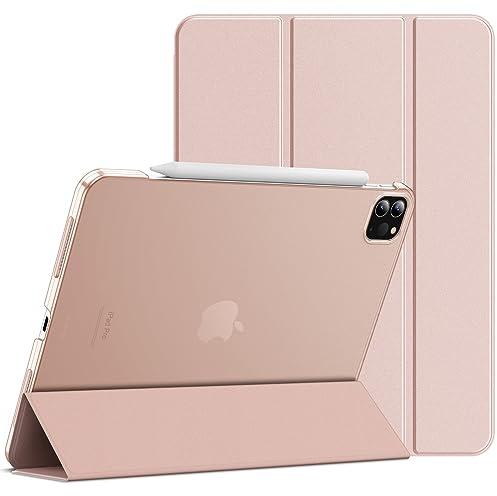 JETech Hülle NUR für iPad Pro 11 Zoll, Modell 2022/2021/2020/2018, Unterstützung Pencil Aufladung, Intelligent Abdeckung Schlafen/Wachen (Roségold)