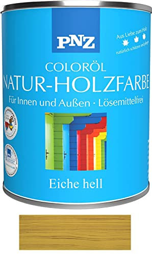 PNZ Natur-Holzfarbe Coloröl Holzschutz von Gartenwelt Riegelsberger Holzlasur UV-Schutz Premiumklasse Eiche hell 0,75 Liter