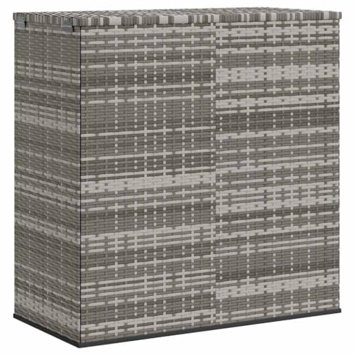 vidaXL Garten-Kissenbox PE Rattan 100x49x103,5 cm Grau