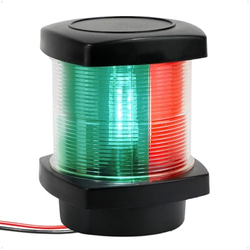 Five Oceans LED Tri-Color Navigation Light, High Performance Polycarbonate Housing, 12V DC, Meets USCG 2 NM Rules, Mast Mount for Sailboat - FO4684