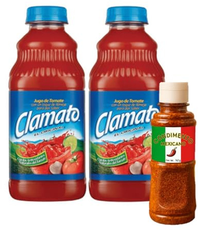 Clamato - Bottiglie di succo di pomodoro Motz Pack 2 x 945ml + Classic Mexican Condiment - Pack Promoo
