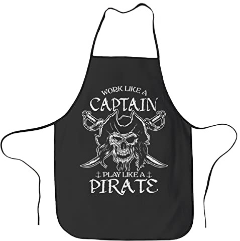Sei Kapitän und Pirat Grillschürze für Männer und Frauen - lustige Schürzen für Mama, Papa, Freund, professionelle Kochschürze, Einheitsgröße, am besten zum Kochen, Backen, Gartenarbeit, Grillen