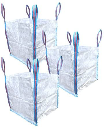 A&A SUPPLIES UK - 1/2 Half a Tonne FIBC Bulk Builders Bags Strong Garden Waste Heavy Duty Industrial Woven Material Jumbo Sacks Ton GB (3 BAGS)