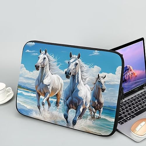 Showudesigns Housse pour ordinateur portable à motif cheval pour femmes et hommes - Housse fine pour ordinateur portable de 13 pouces - Sacoche portable facile à nettoyer - Sac de transport pour