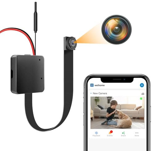 HGYGHO Mini Camera WiFi, 1080P DIY Smallest Security Video Cameras Wireless with App for IOS Nanny Cam Motion Activated Alerts Micro Surveillance Camera with 2000mAh Battery for Indoor/Home