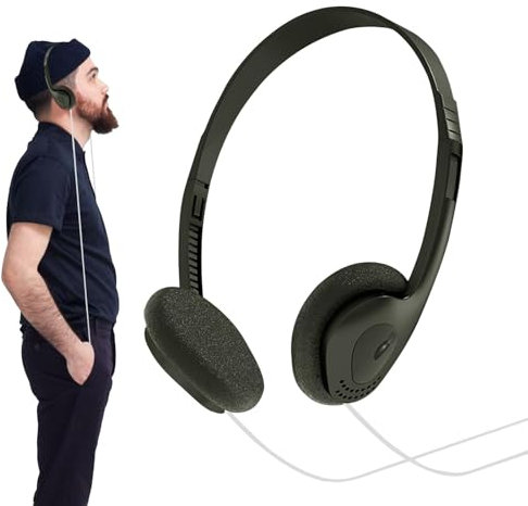 Casque rétro filaire | Vintage Feelings Casque à armatures – Casque filaire léger et portable – Écouteurs stéréo vintage confortables pour baladeur, joueur