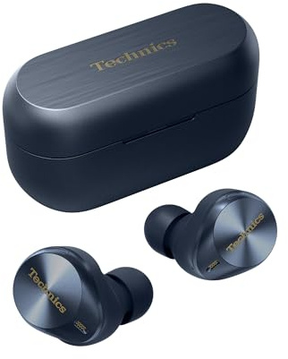 Technics EAH-AZ80E-A Kabellose Kopfhörer mit Geräuschunterdrückung, Bluetooth, In-Ear-Kopfhörer mit integriertem Mikrofon, anpassbare Passform, bis zu 7 Stunden Spielzeit, Mitternachtsblau