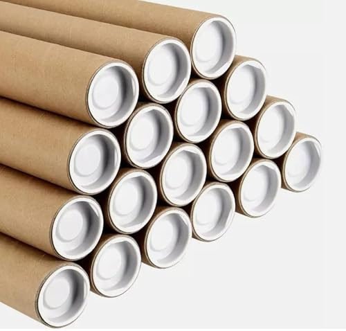 Sunrise Packaging 25 x A2 Heavy Duty Postal Tubes for Secure Shipping – [Size 460mm x 50mm] – Protect Art, Posters, and Documents- Sturdy Reusable Tubes with End Caps
