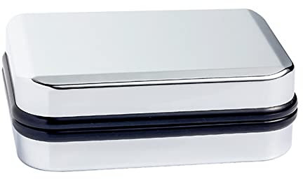 Windmilne Manschettenknopf-Box, Manschettenknopf-Box, galvanisierte Schmuckschatulle für Hochzeitsgeschäfte (Silber, 8,5 x 6,5 x 3 cm)