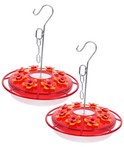 Happyyami 2er-Pack -wasserspender Für Den Außenbereich Mit Haken Rot Zum Aufhängen Vogelfutterspender Für Den Garten