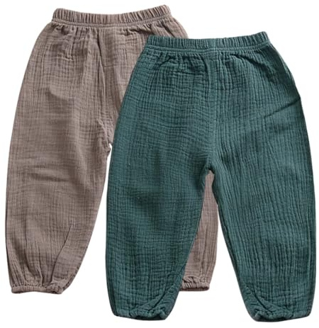 Miyanuby Baby Mädchen Jungen Pumphose Sommer Feste Jogginghose Lässige Elastische Hose für Unisex Baby…