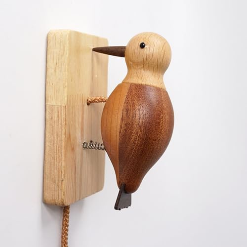 GTFYUDGH 9×6CM Specht Türklingel, Specht Türklopfer, Antike Türklopfer, Holzspecht Türklopfer, Retro Türklingel, Lustiger Vogel Türklingel, Dekorative Doorbell Specht Klingel Für Teehaus, Restaurant