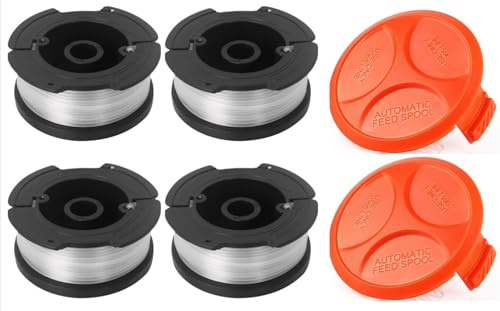 Strimmer Spool for Black and Decker, Strimmer Line,Spool and Line Diameter Transparent and Resistant A6481-XJ GL430-530 Grass Cutter Trimmer Wire Refills Length 30 ft, Diameter 0.065