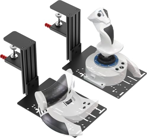 JUYEER Desk Mount Compatible with Thrustmaster T - Flight Hotas One, T - Flight Hotas 4, T - Flight Hotas X, T.flight Stick X, Sol-R2 HOSAS, Farmstick, TCA Quadrant Boeing Edition and so on (2 pack)