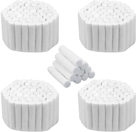 Dreamil tandrullar 200 st tandlösa ullar mycket absorberande bomullsrullar tandläkare gasväv bomullshjul bomullstuss näsplugg 100 % bomull bandage vadd vit