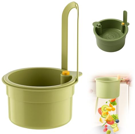 1PCS Sink Food Catcher, Hanging Sink Strainer Basket for Kitchen, Food Catcher Sink with Fine Mesh, Green Sink Basket for Fruit Vegetable Drain Shelf, Easy Install and Space Saving (Green)