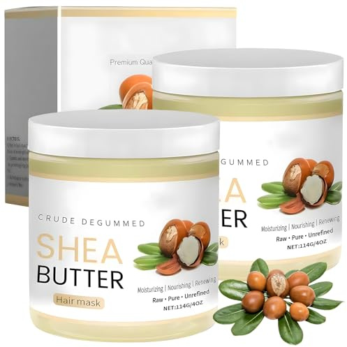 2 Stück Sheabutter Unraffiniert, Natürliche Feuchtigkeitspflege Tief Pflegend Und Feuchtigkeitsspendend, Körper & Haare Vegan Für Alle Hauttypen Für Kosmetik