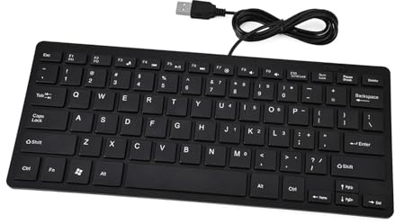 Mini Clavier Filaire USB 78 Touches, Capuchon de Gravure Ultra Fin pour Ordinateur de Bureau, Ordinateur Portable, Transmission Stable pour Le Travail de Bureau et Les Jeux (Black)