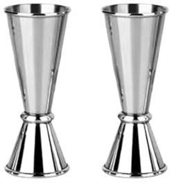 Medidor de cócteles Cone Tazas medidoras de acero inoxidable 304, 30/40/50/60ml, bebida cóctel, Jigger, vaso mezclado, taza medidora líquidos(2PCS 20 40ml)