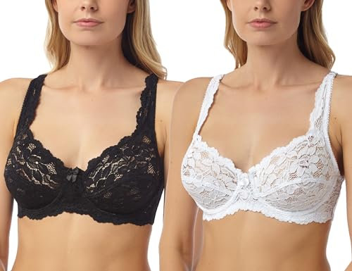 2 Pack Undercover Full Cup Lace Underwired Bra BR26 Mixed 38D