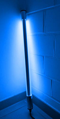 Licht-Idee Led Leuchtstab IP44 KS mit Blendschutz 60cm blau für Außen, Gartenbeluchtung mit Led 3m Anschlußkabel 230 Volt