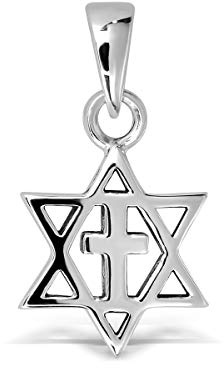 WithLoveSilver 925 Sterling Silber Charm Anhänger Christlicher Anhänger mit kleinem klassischen Davidstern, S, Sterling-Silber, Kein Edelstein