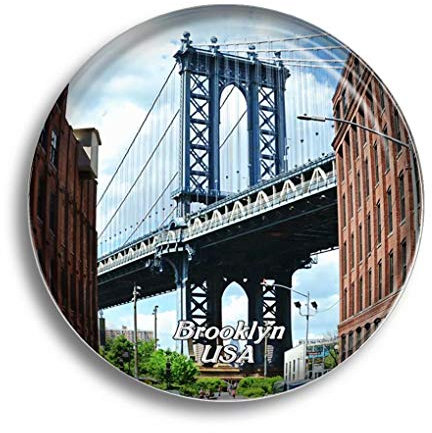 Magnete da frigorifero USA America Dumbo Brooklyn magneti in vetro per frigorifero souvenir carino cristallo magnete decorazione per lavagna ufficio casa regalo