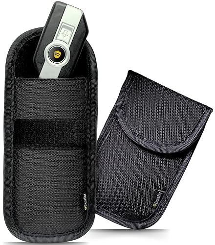 EXOSFER - Custodia Schermata Chiave Keyless (Ripstop, Small) - Set da 2. Gabbia Faraday Antifurto Auto. Blocco Segnale RFID per Chiavi, Telecomando. Protezione Rinforzata Contro il Pirataggio.