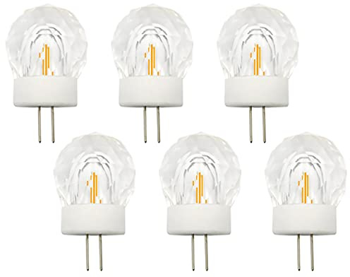 G4 2W LED Bulb Mini Globe Crystal Light (20W Equivalent)G4 Bi Pin Ceramics Base Chandeliers Light Glass Decorative Light Bulb 360 Degree Beam Dimmable for Home Lighting, 3000K Warm White, 6 Pack