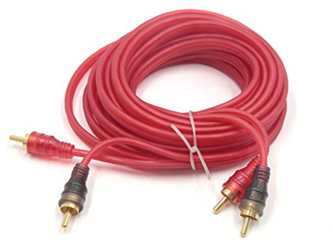 Ruilogod 4.5-5m 2 Dispositivo di connessione video audio maschio a maschio auto stereo dispositivo audio prolunga cavo cavo rosso