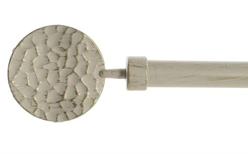 Barra de Cortina Extensible de Metal Beige Minimalista para Dormitorio Vintage de 120-210 cm - Redonda