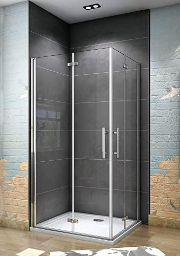 Aica Sanitär 110x90cm Duschkabine Eckeinstieg Dusche Duschwand Duschabtrennung Falttür H185cm