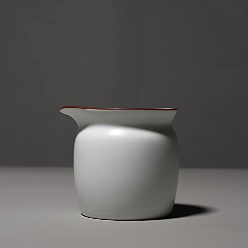 VIXDA Tazas de Feria de Porcelana Blanca Mate pigmentadas, 200ml, Tazas de té de Kung Fu Chino Cha Hai, vajilla Hecha a Mano, Utensilios de té de Minutos