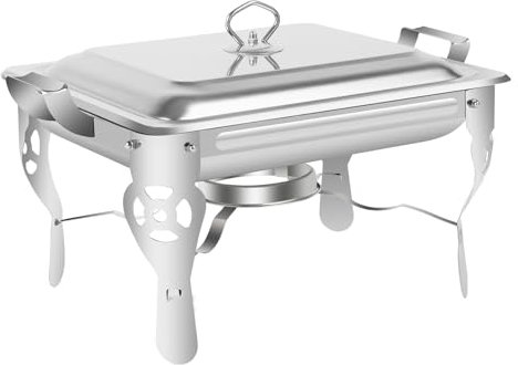 RibasuBB Chafing Dish Set 6L Calentador de acero inoxidable con tapa 21 x 26 x 26 cm