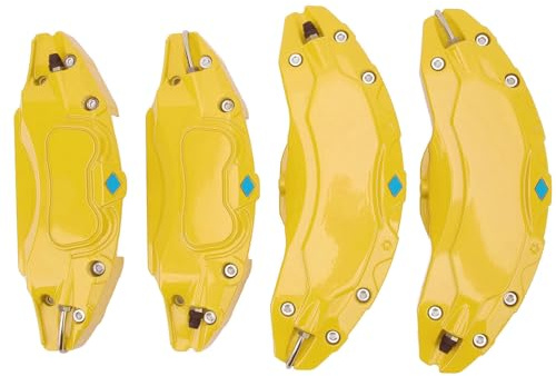Asixxsix Caliper Covers Fit for TESLA Model Y, 4 Pcs 19in 20in Brake Caliper Cover Aluminium Alloy Wheel Hub Caliper Covers Durable Caliper Protector Replacement for TESLA Model Y (Yellow)