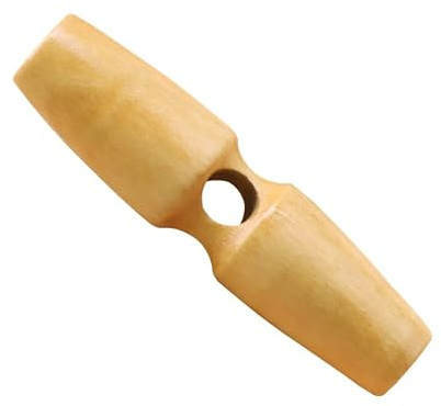 Knebelknöpfe aus Naturholz, Einzelloch-Holzhorn-Ersatzknöpfe, olivenförmig, Holzknebel, Nähschnalle, Basteln, DIY-Kleidungszubehör, Beige, 55 mm, 16 Stück
