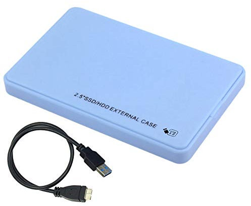 Boîtier de Disque Dur de 2.5 Pouces, Lecteur Externe pour Ordinateur Portable, Transfert de Données Rapide, vers USB 3.0 pour Boîtier Externe D'ordinateur Portable (Bleu)